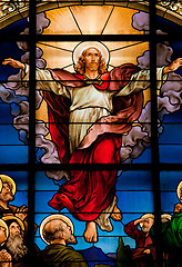 Image showing Beautiful stained glass window created by F. Zettler (1878-1911)