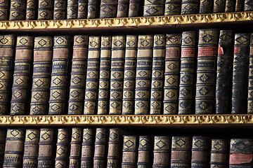 Image showing Old books in the Library of Stift Melk, Austria.