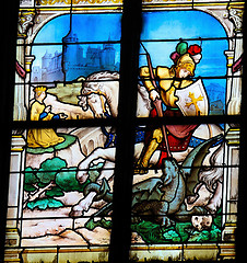 Image showing Saint George slaying the dragon