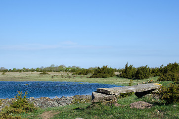 Image showing Weathered bench