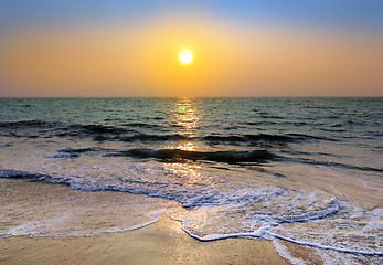 Image showing sunset over sea