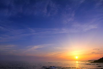 Image showing beautiful sunset over sea