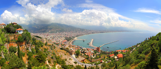 Image showing panorama of Alanya Turkey from fortress