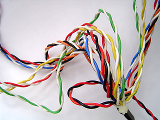 Image showing Coloured Computer Wires