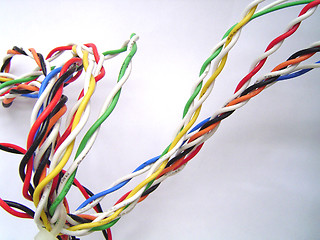 Image showing Coloured Computer Wires