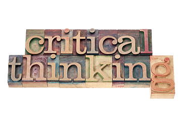 Image showing critical thinking in wood type