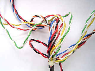 Image showing Coloured Computer Wires