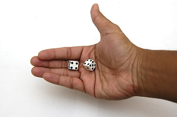 Image showing Pair of dice in a hand