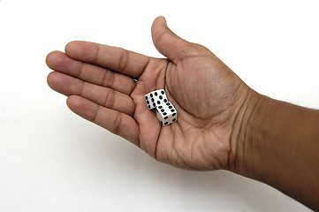 Image showing Pair of dice in a hand