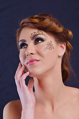 Image showing Beautiful Woman with  Luxury Makeup