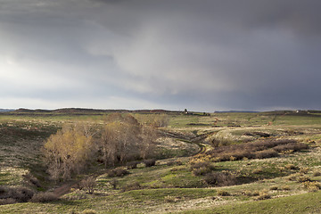 Image showing spring storm over Colorado ranch