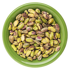 Image showing bowl of pistachio nuts