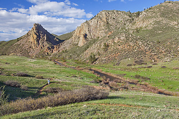 Image showing hiker in mountain scenery