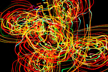 Image showing Abstract pattern of motion lights