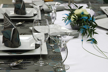 Image showing detail wedding table decorations 