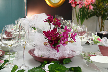 Image showing detail wedding table decorations 