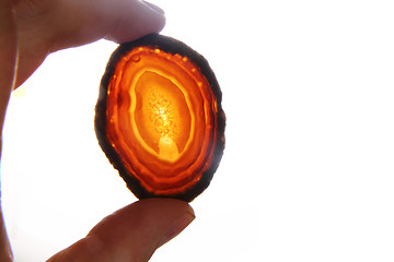 Image showing agate gem in human hand