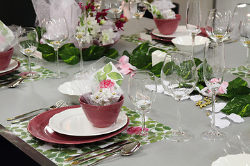 Image showing detail wedding table decorations 