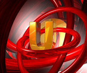 Image showing letter u in abstract space
