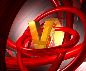 Image showing letter v in abstract space