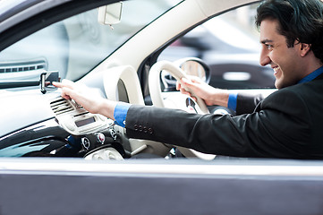 Image showing Man accessing road map via gps technology