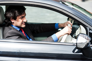 Image showing Businessman in his car