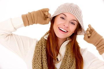 Image showing Beautiful woman wearing warm winter clothes