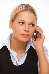 Image showing Talking cell phone