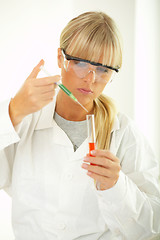 Image showing Female in lab