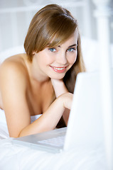 Image showing Teenage Girl on Bed