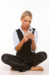 Image showing Talking cell phone