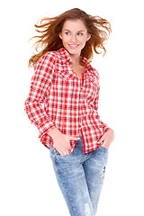 Image showing Lovely young woman in casual clothing