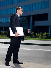 Image showing Outdoor Businessman