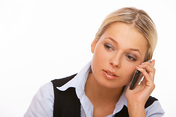 Image showing Talking cell phone