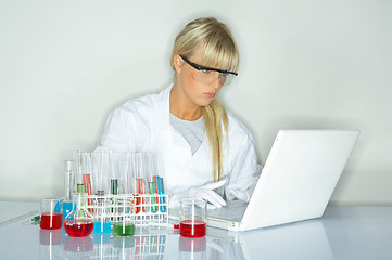 Image showing Female in lab