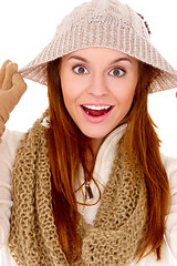 Image showing Beautiful woman wearing warm winter clothes