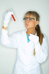 Image showing Female in lab