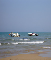Image showing Two speed boats