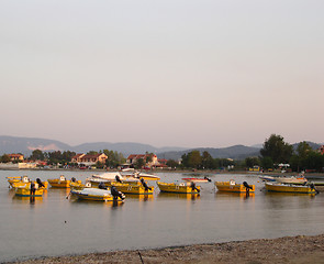 Image showing Boats at dusk