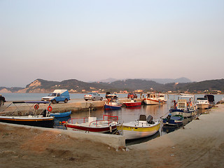 Image showing Boats at dusk