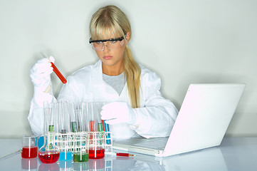 Image showing Female in lab