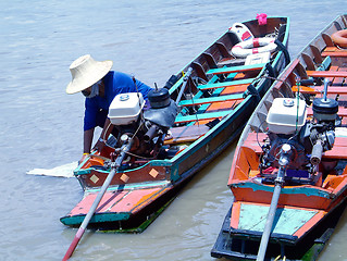 Image showing Two boats in Bangkok