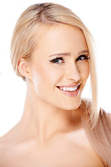 Image showing Close up portait of caucasian blond woman