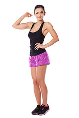 Image showing Woman showing off her biceps