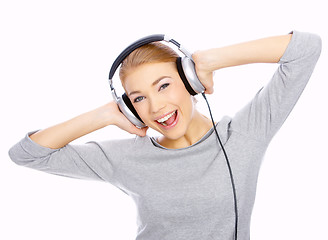 Image showing Girl with headphones