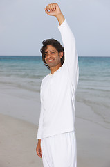 Image showing Fitness on beach 