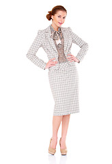 Image showing Fullbody business woman smiling isolated