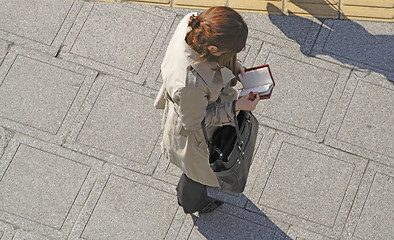 Image showing Checking the agenda