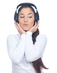 Image showing Girl with headphones