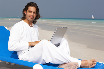 Image showing Man on the Beach 